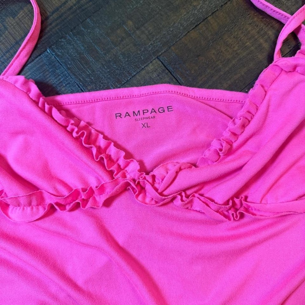 Rampage Y2K Pink Ruffle Cami & Shorts Pajama Set XL - Picture 8 of 8